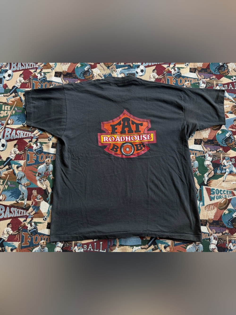Vintage 90s Men’s Fat Roadhouse Bob Black Graphic T-shirt